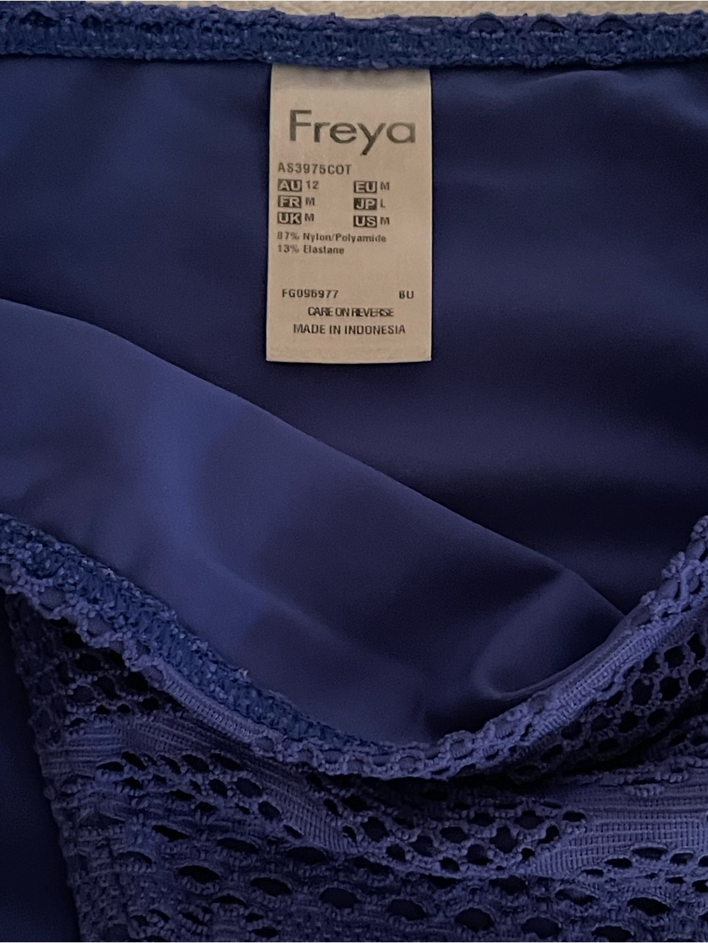 Freya Blue Crochet Tie-Side Bikini Bottom - NWOT - Medium - Picture 5 of 5